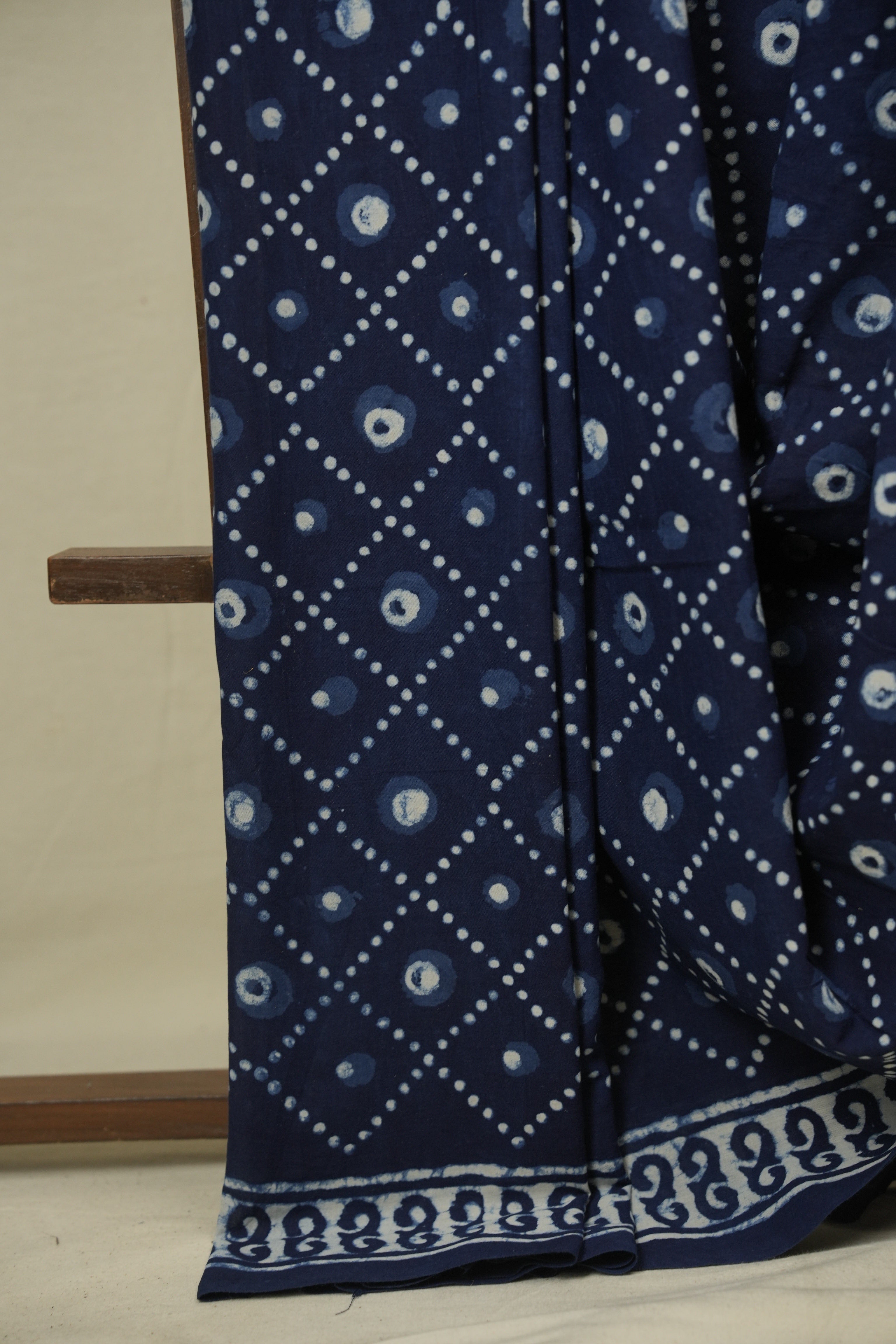 Indigo HBP Cotton Saree - SRICS3437