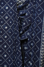 Indigo HBP Cotton Saree - SRICS3437