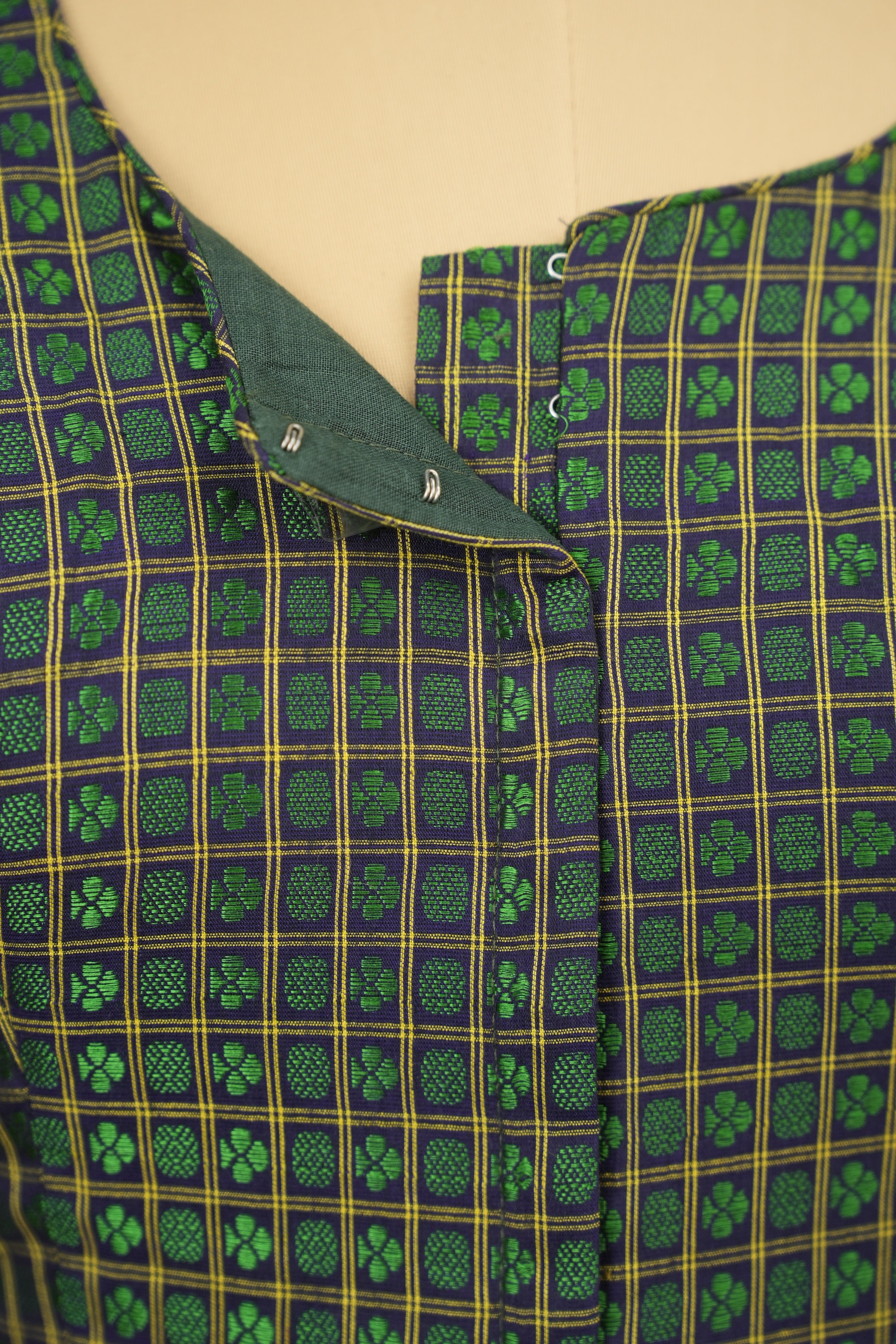 Green Handloom Resham Khun Blouse - SRGRKB114