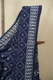 Indigo HBP Cotton Saree - SRICS3437