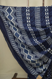 Indigo HBP Cotton Saree - SRICS3437