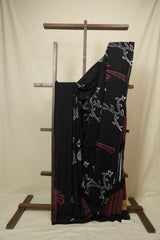 Black HBP Cotton Saree - SRBCS3445