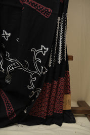 Black HBP Cotton Saree - SRBCS3445