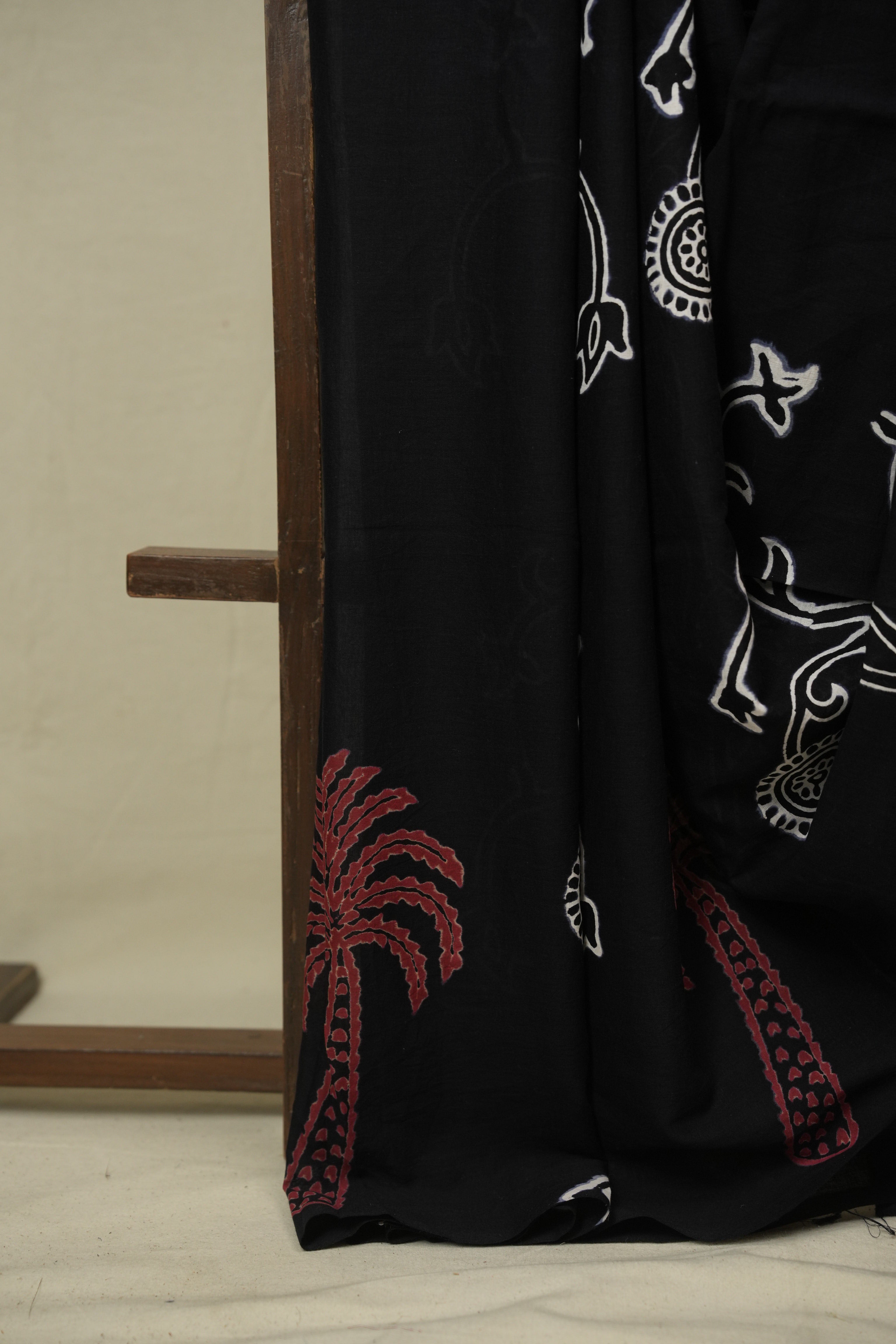 Black HBP Cotton Saree - SRBCS3445
