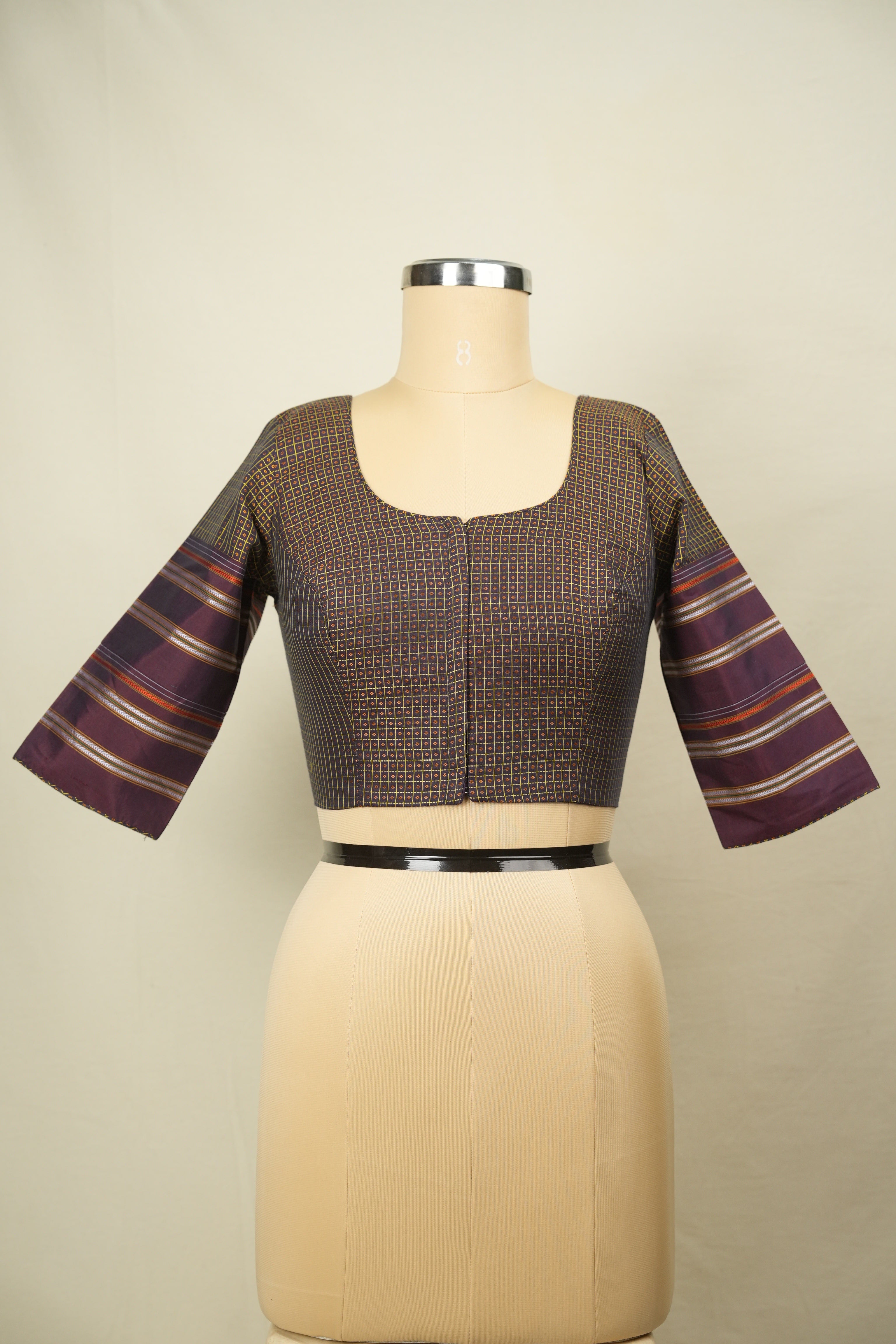 Rust Handloom Resham Khun Blouse - SRRRKB111