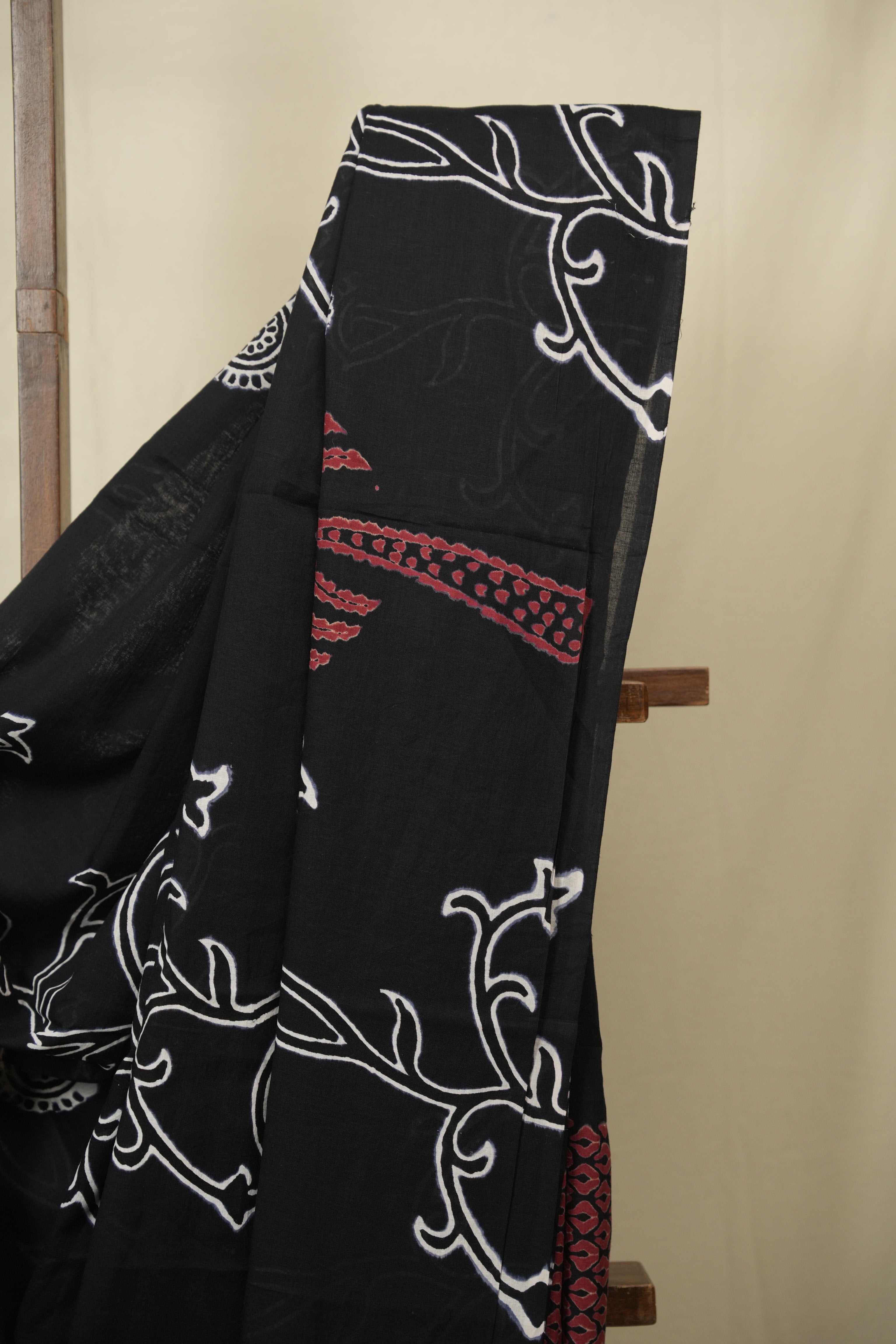 Black HBP Cotton Saree - SRBCS3445