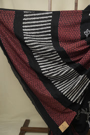 Black HBP Cotton Saree - SRBCS3445