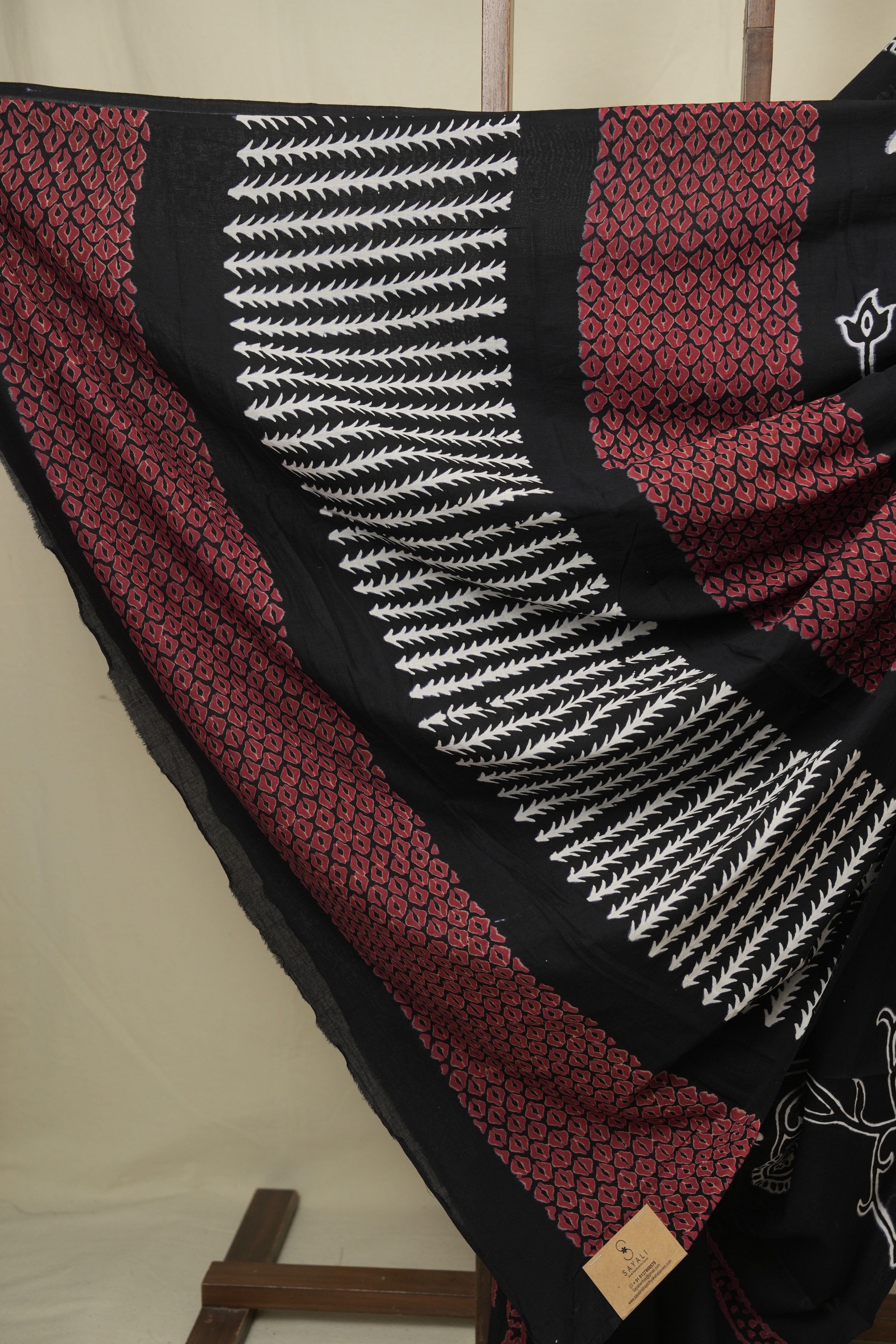 Black HBP Cotton Saree - SRBCS3445