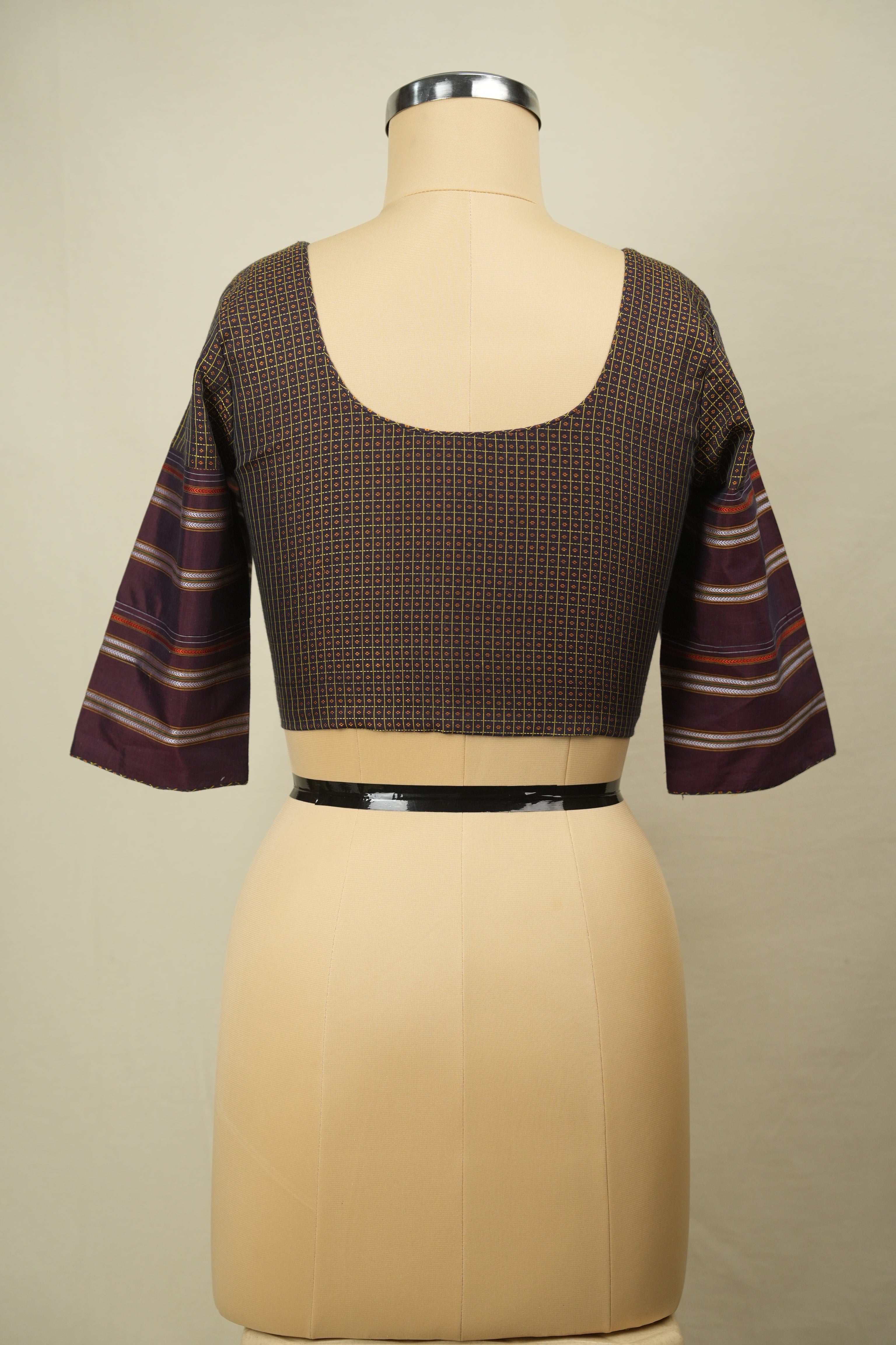 Rust Handloom Resham Khun Blouse - SRRRKB111