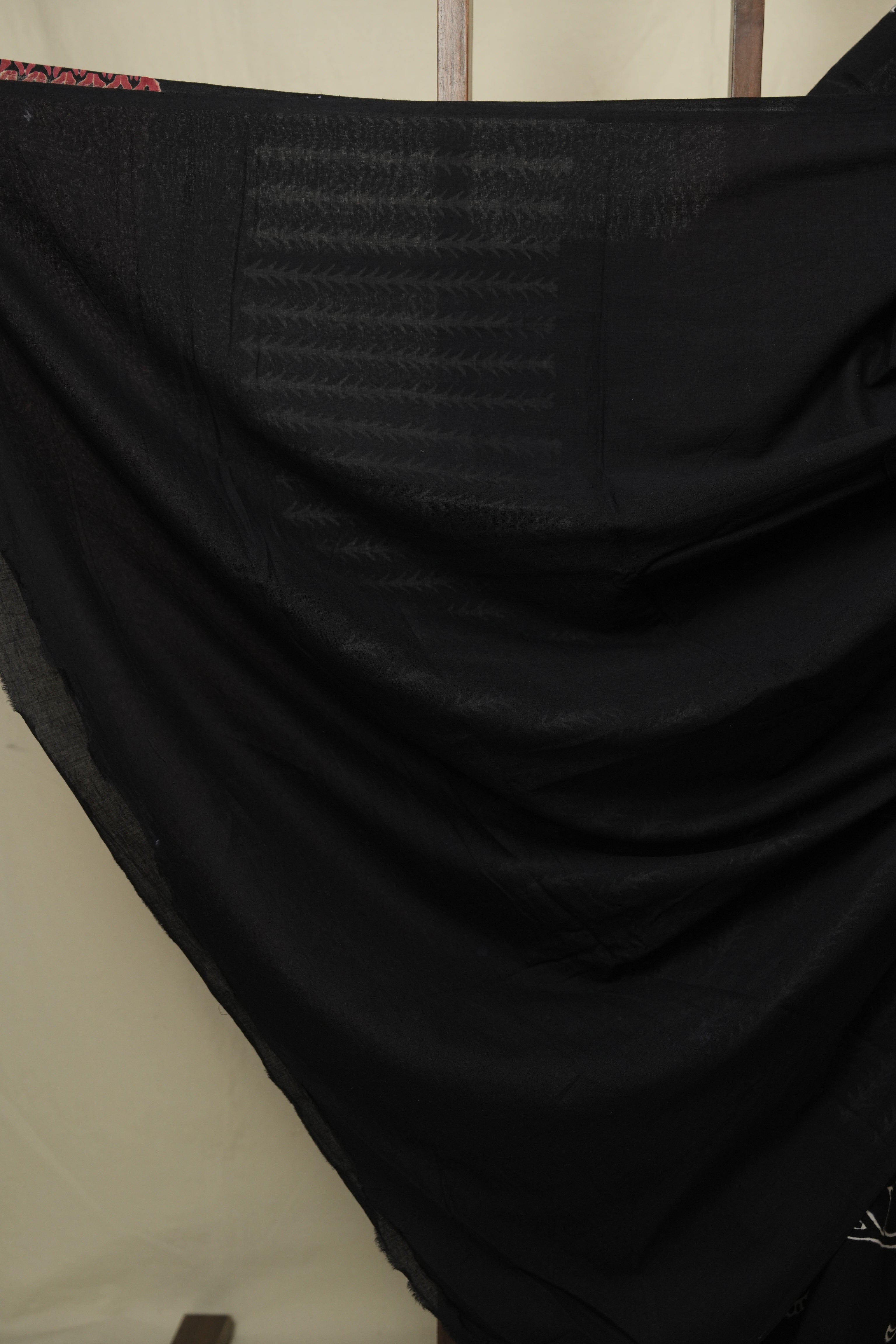 Black HBP Cotton Saree - SRBCS3445