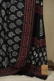 Black HBP Cotton Saree - SRBCS3444