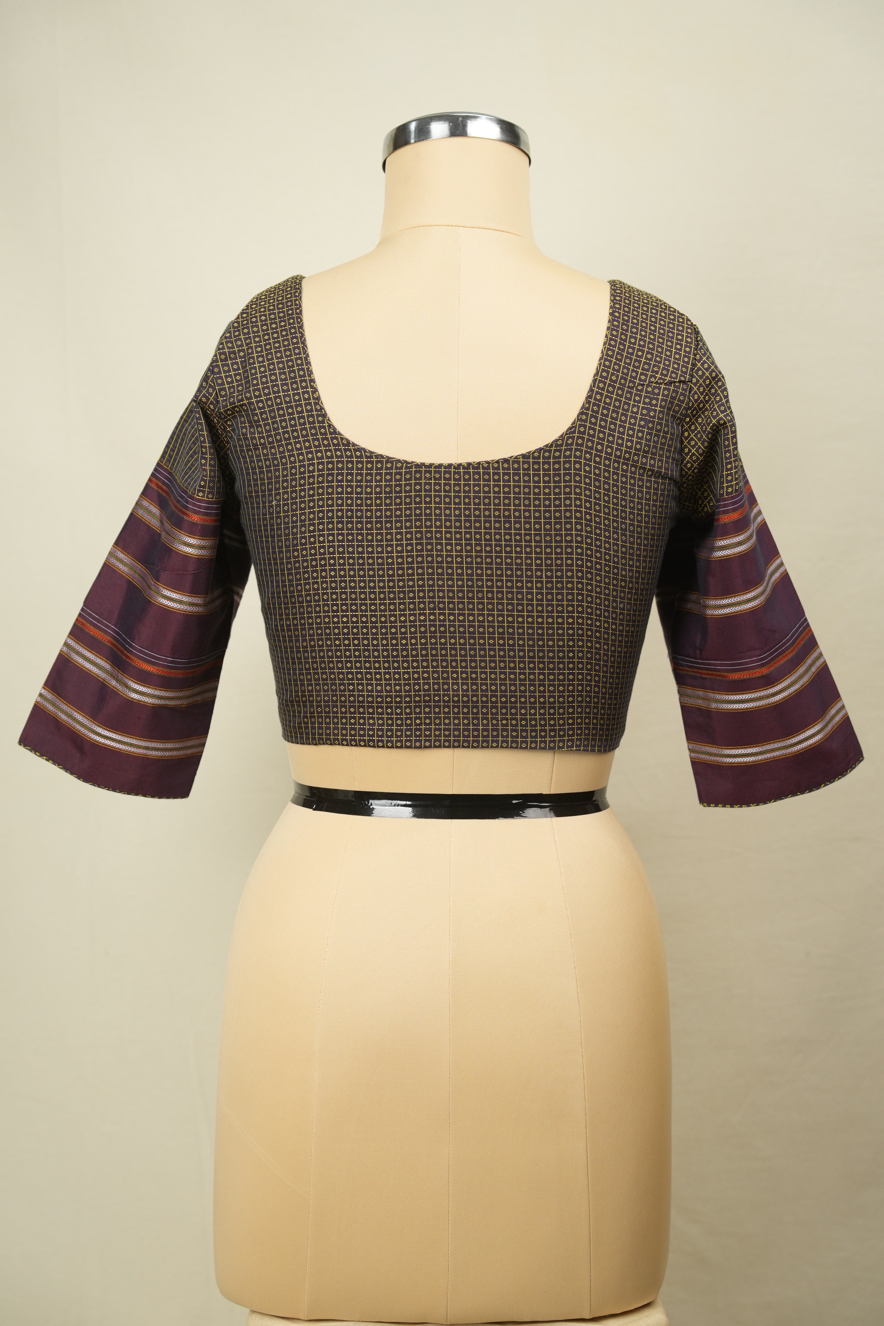 Maroon Handloom Resham Khun Blouse - SRMRKB115