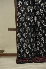 Black HBP Cotton Saree - SRBCS3444