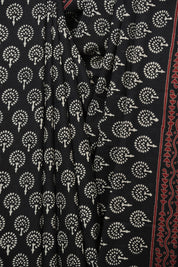 Black HBP Cotton Saree - SRBCS3444
