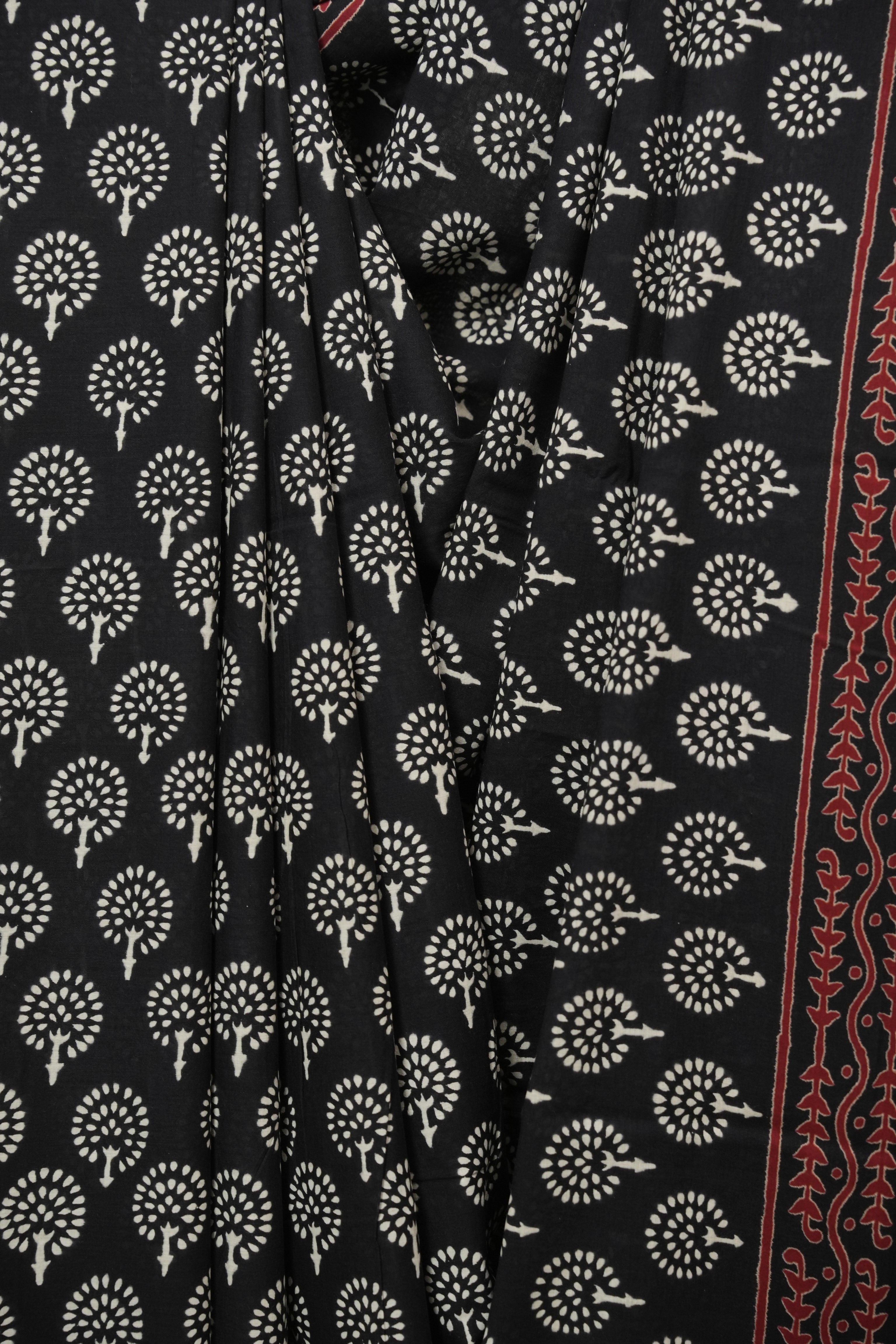 Black HBP Cotton Saree - SRBCS3444