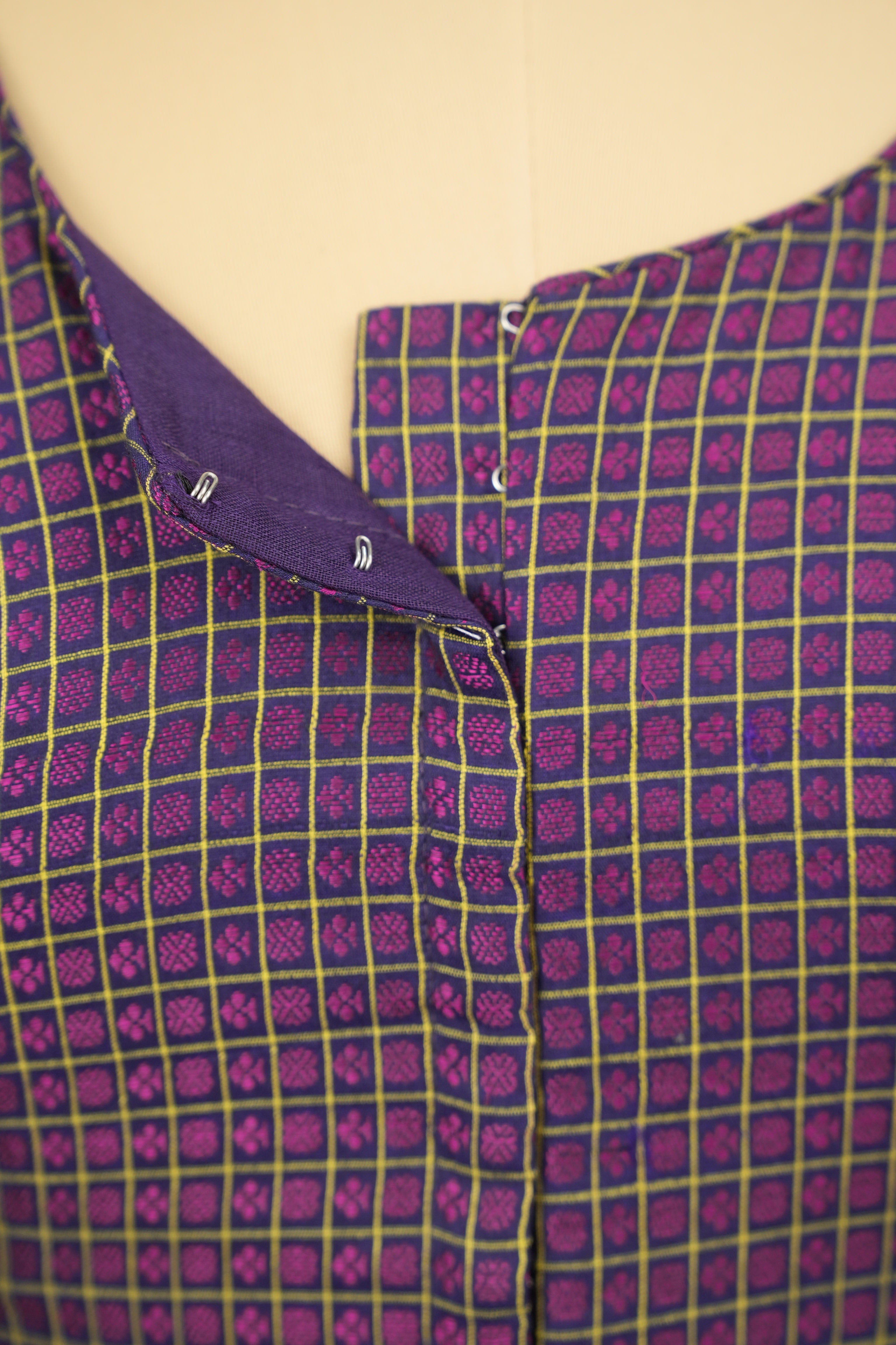 Purple Handloom Resham Khun Blouse - SRPRKB109