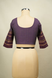 Purple Handloom Resham Khun Blouse - SRPRKB109