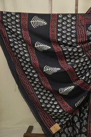 Black HBP Cotton Saree - SRBCS3444