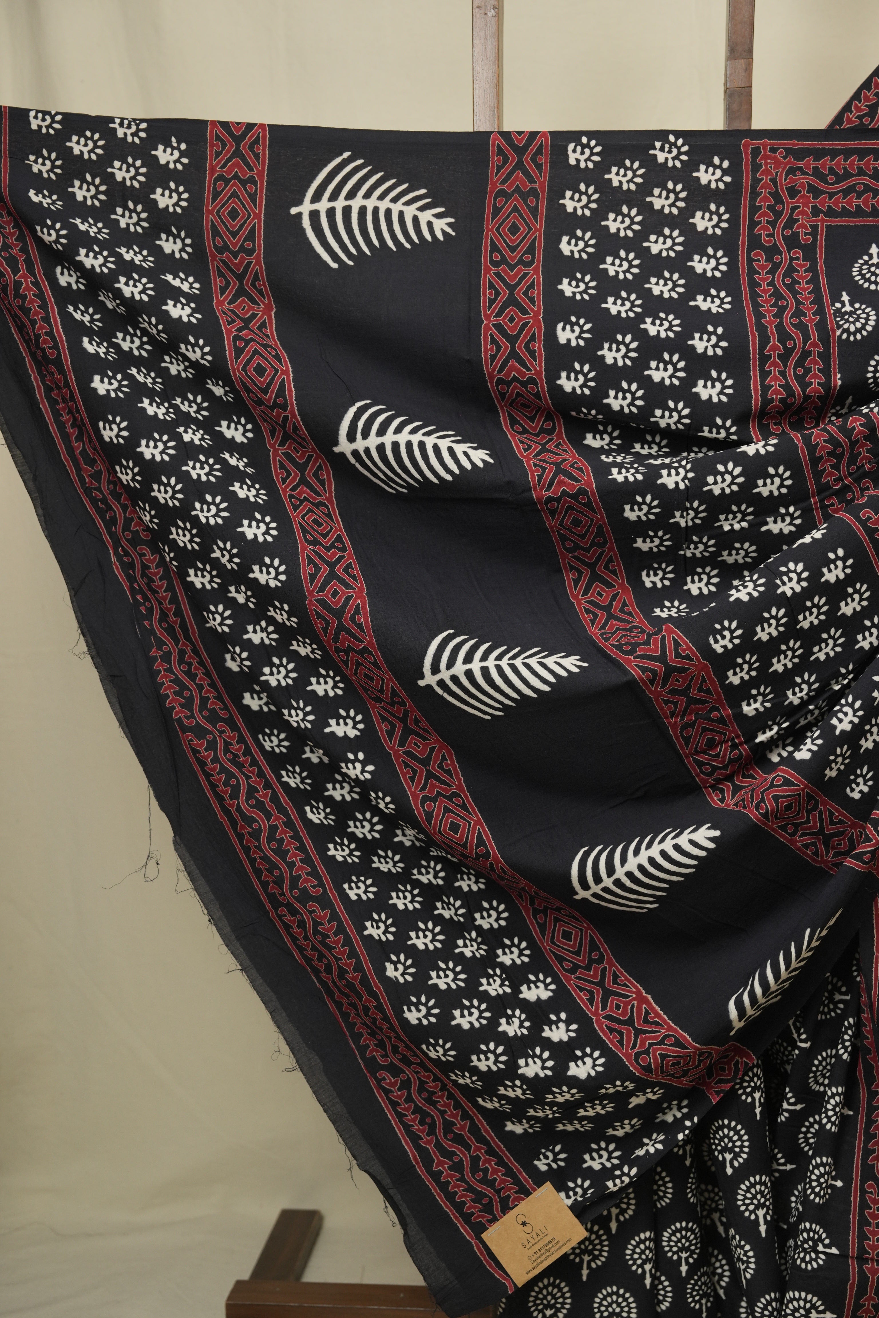 Black HBP Cotton Saree - SRBCS3444