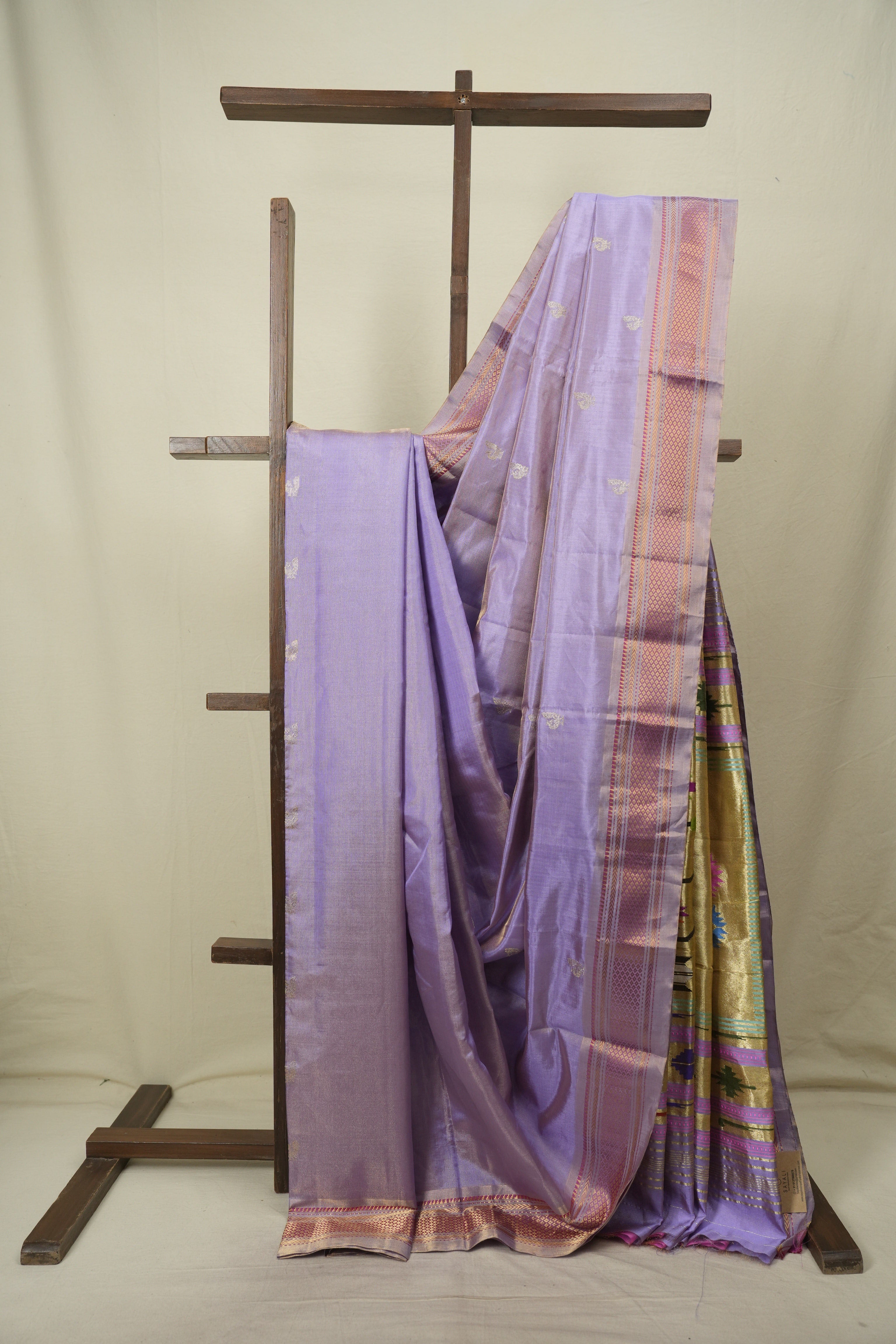 Lavender Tissue Silk Paithani Saree - SRLTSPS818