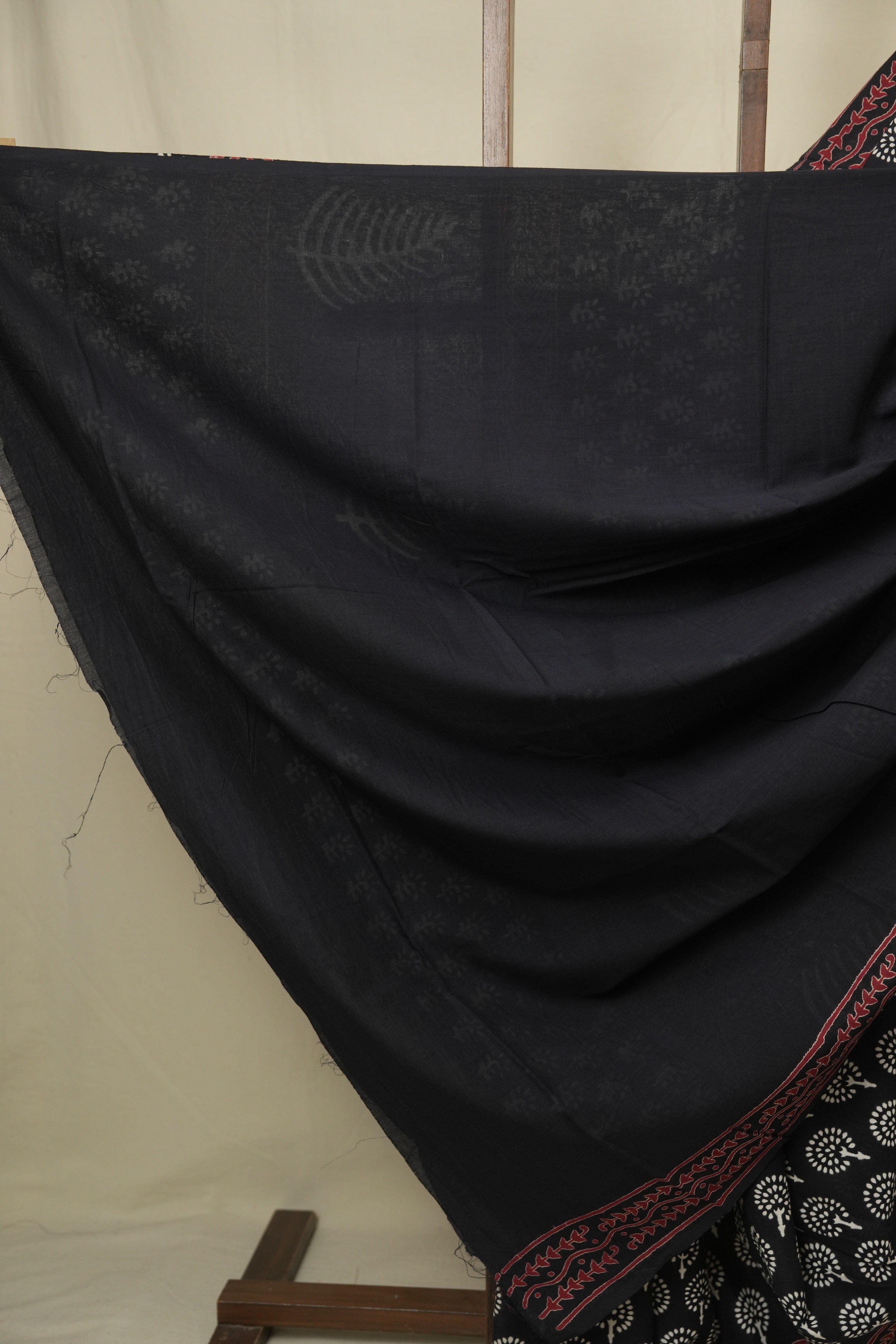 Black HBP Cotton Saree - SRBCS3444