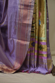 Lavender Tissue Silk Paithani Saree - SRLTSPS818