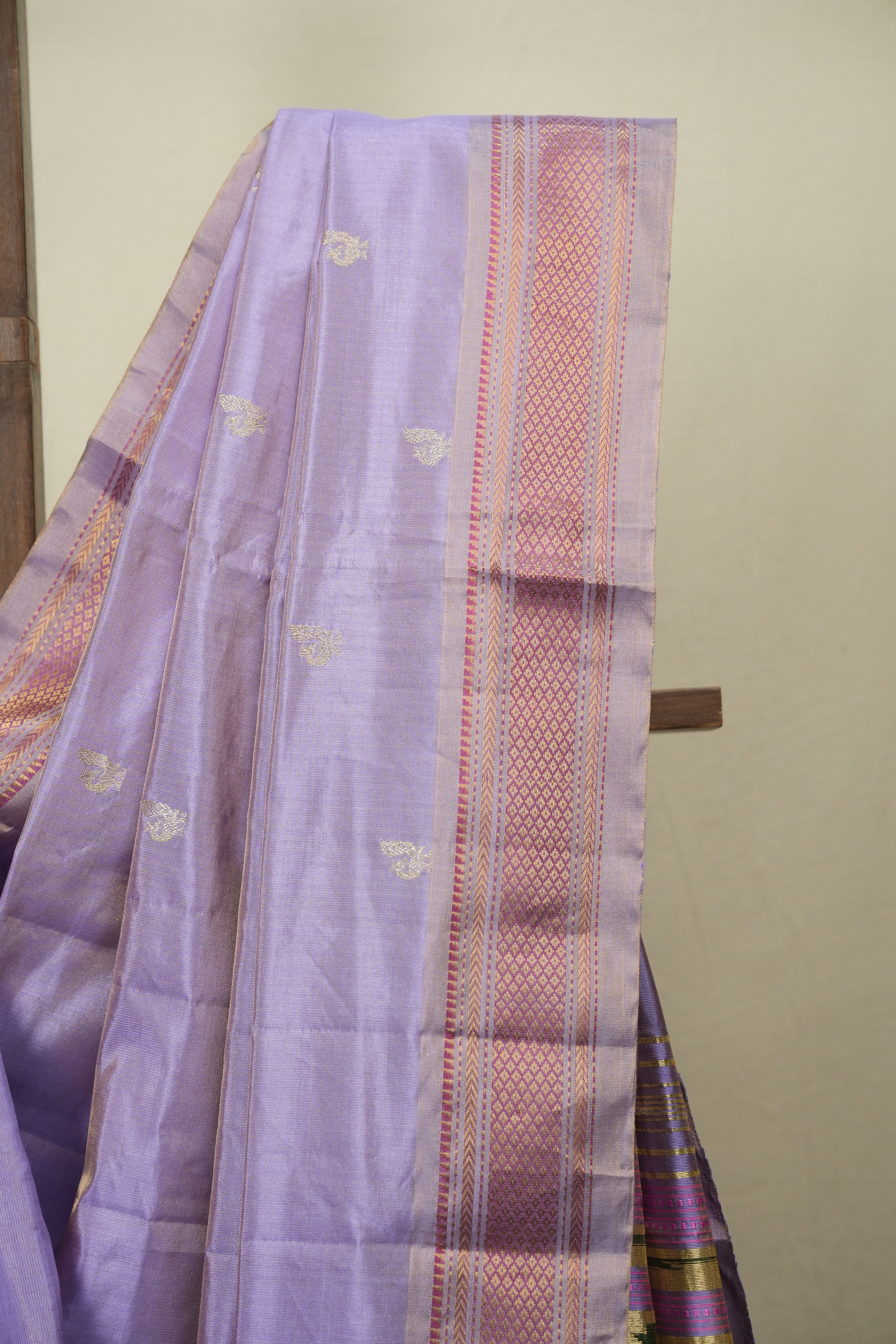Lavender Tissue Silk Paithani Saree - SRLTSPS818