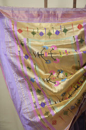 Lavender Tissue Silk Paithani Saree - SRLTSPS818