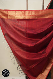 Black Maheshwari Saree - SRBMS885