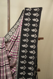 Off White HBP Cotton Saree - SROWCS3442