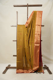 Mustard Yellow Maheshwari Saree - SRMYMS884