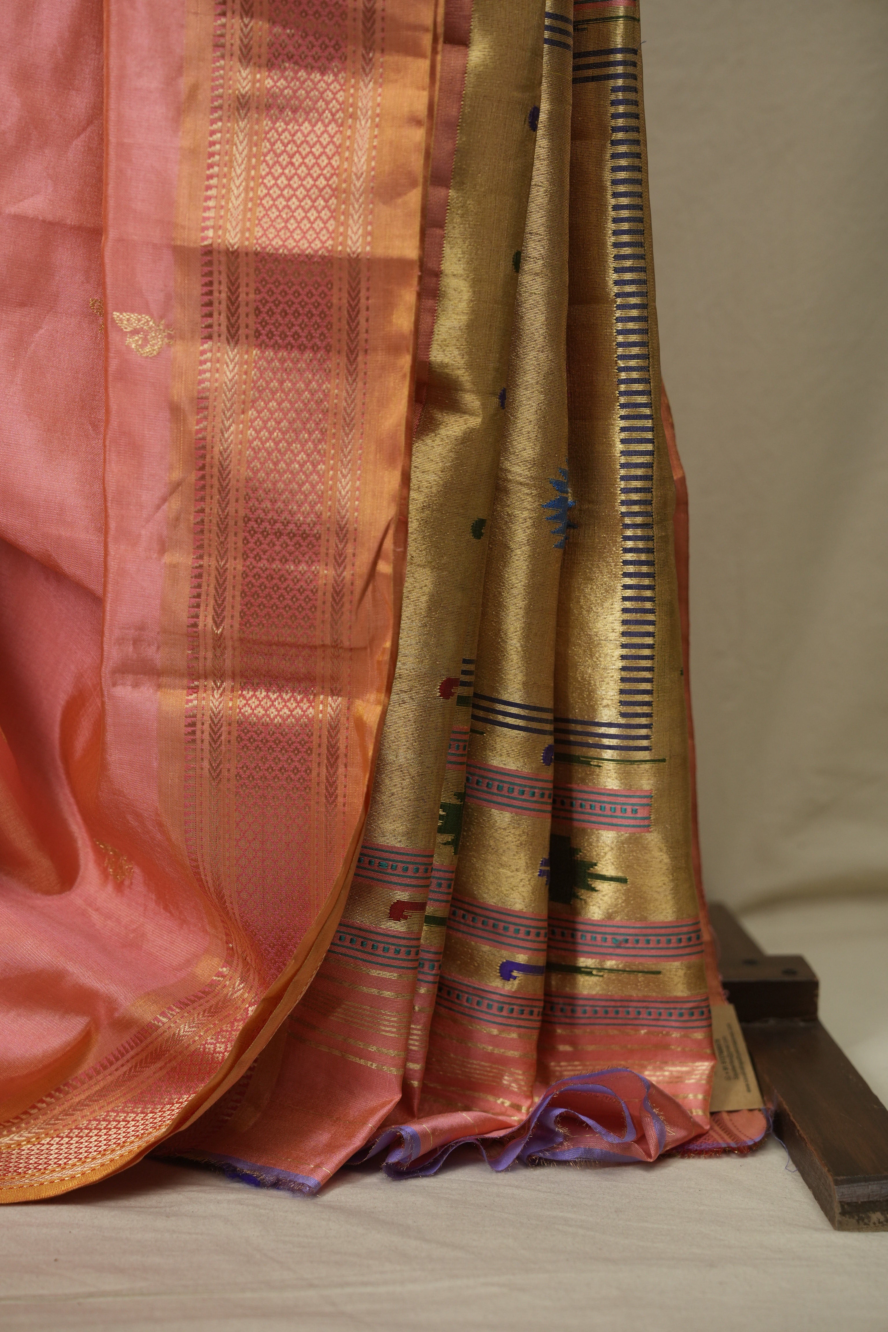 Peach Tissue Silk Paithani Saree - SRPTSPS819
