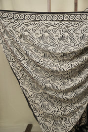 Off White HBP Cotton Saree - SROWCS3442