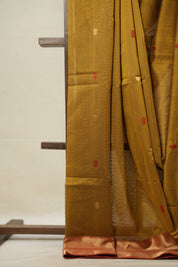 Mustard Yellow Maheshwari Saree - SRMYMS884