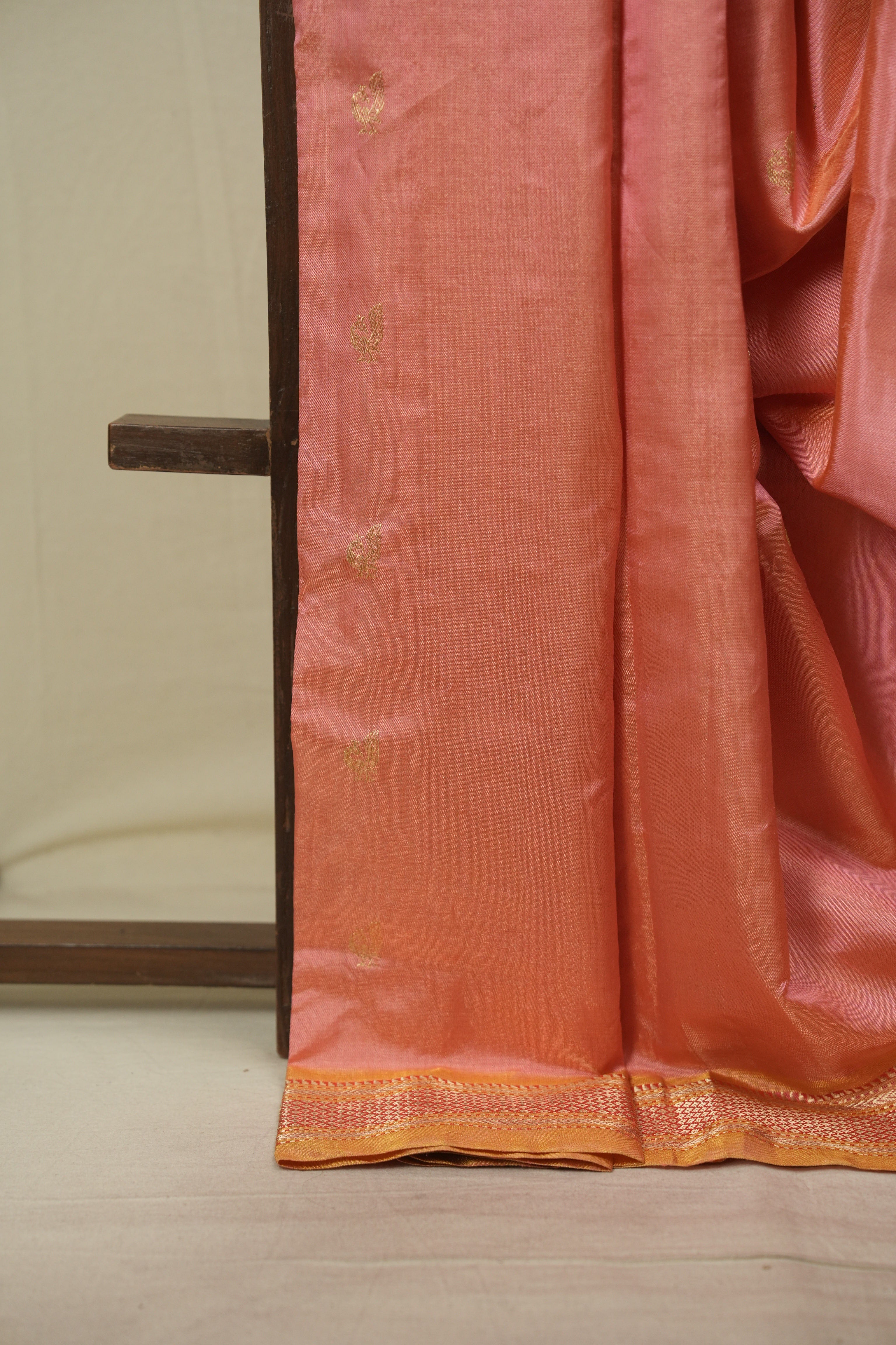 Peach Tissue Silk Paithani Saree - SRPTSPS819
