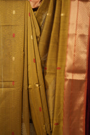 Mustard Yellow Maheshwari Saree - SRMYMS884
