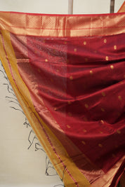 Mustard Yellow Maheshwari Saree - SRMYMS884