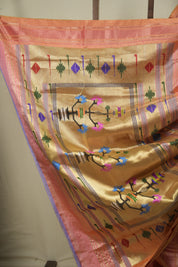Peach Tissue Silk Paithani Saree - SRPTSPS819