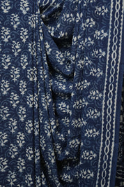 Indigo HBP Cotton Saree - SRICS3431