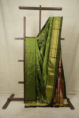 Moss Green Silk Paithani Saree - SRMGSPS815