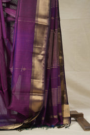 Purple Maheshwari Saree - SRPMS882