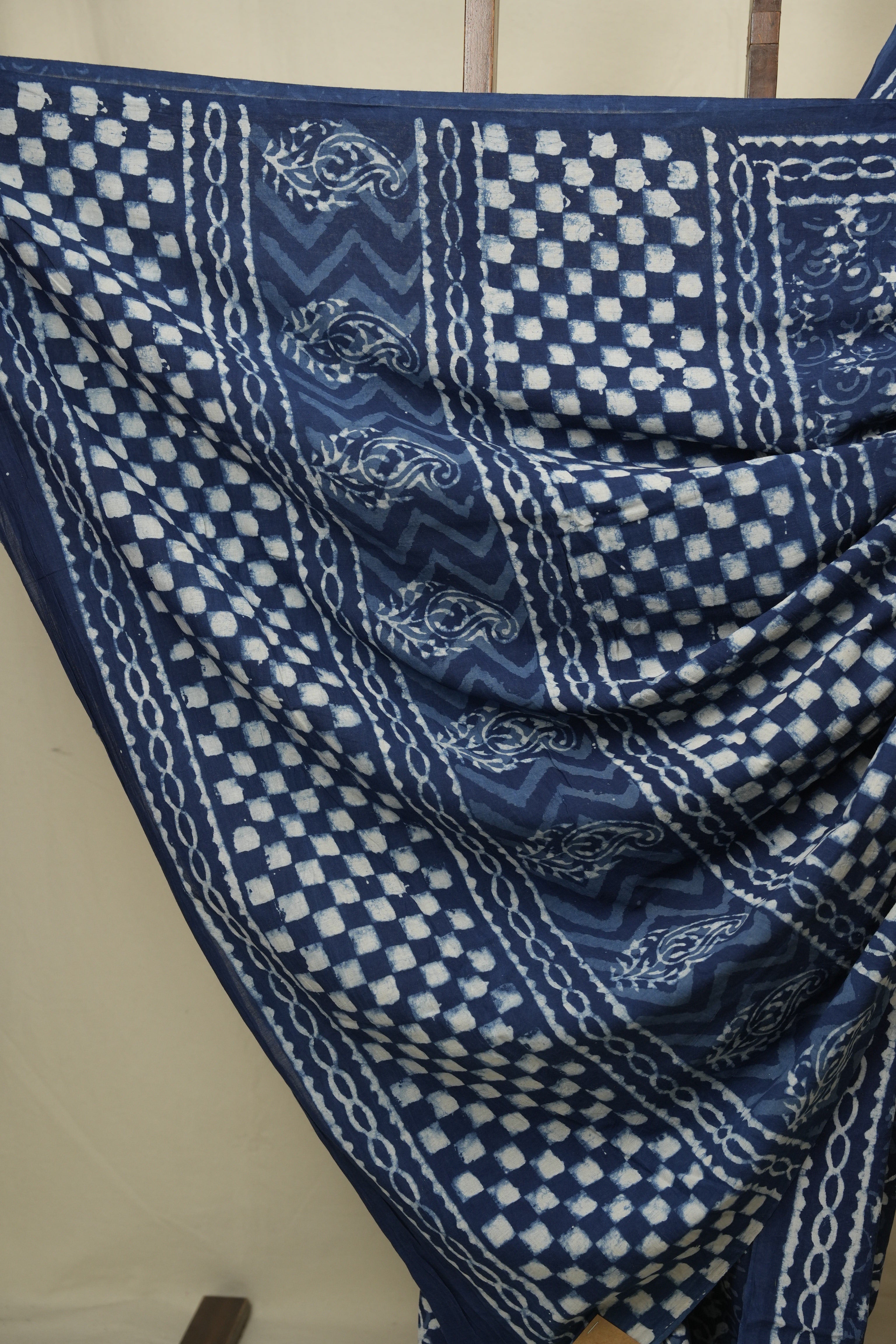 Indigo HBP Cotton Saree - SRICS3431
