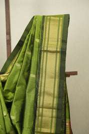 Moss Green Silk Paithani Saree - SRMGSPS815