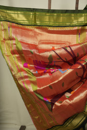 Moss Green Silk Paithani Saree - SRMGSPS815