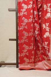 Scarlet Red Banarasi Silk Saree - SRSRBSS763