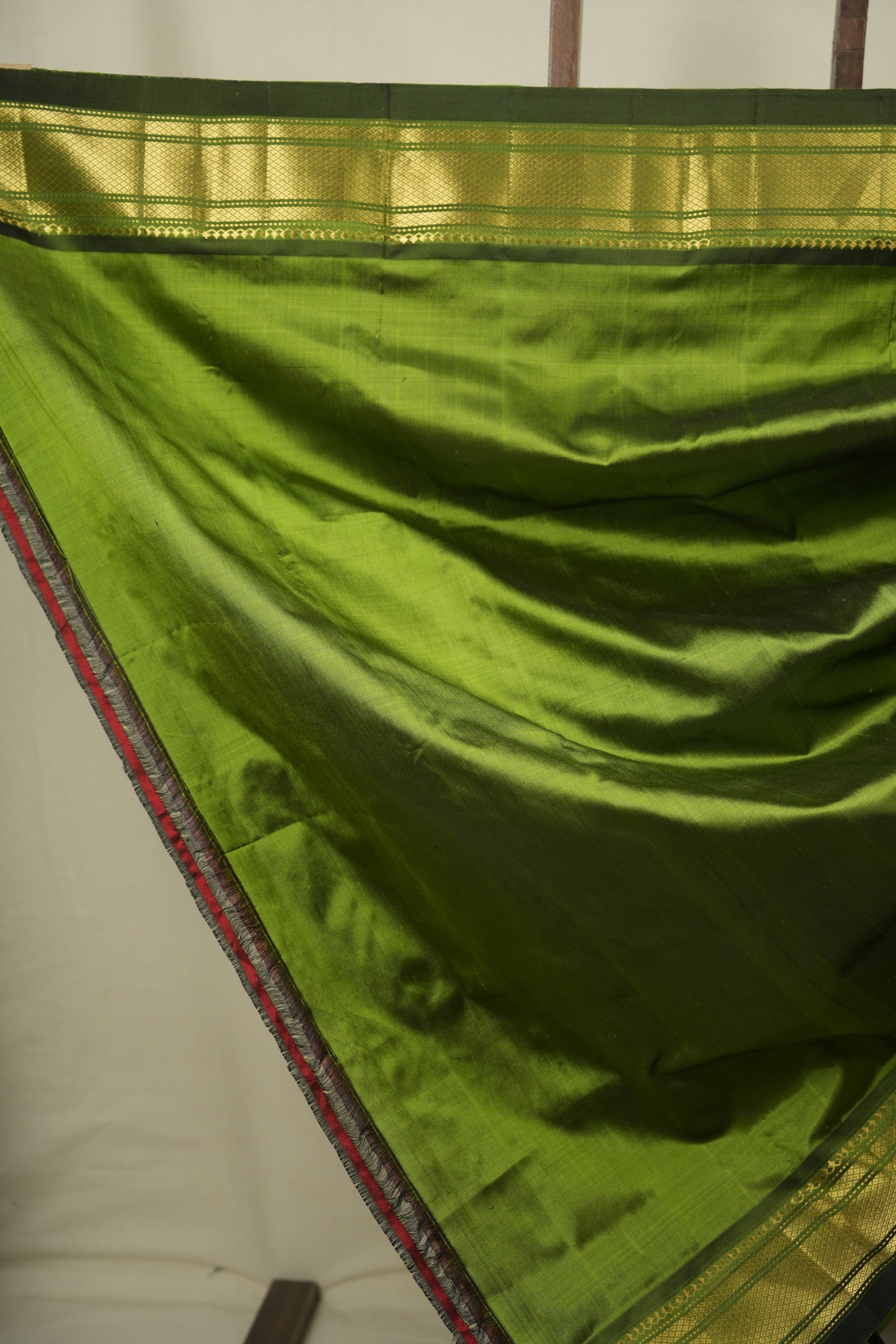 Moss Green Silk Paithani Saree - SRMGSPS815
