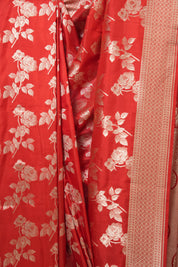 Scarlet Red Banarasi Silk Saree - SRSRBSS763
