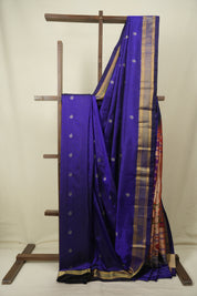 Navy Blue Silk Paithani Saree - SRNBSPS813