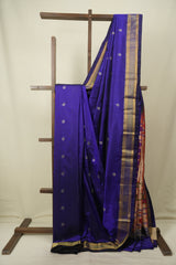 Navy Blue Silk Paithani Saree - SRNBSPS813