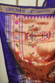 Navy Blue Silk Paithani Saree - SRNBSPS813